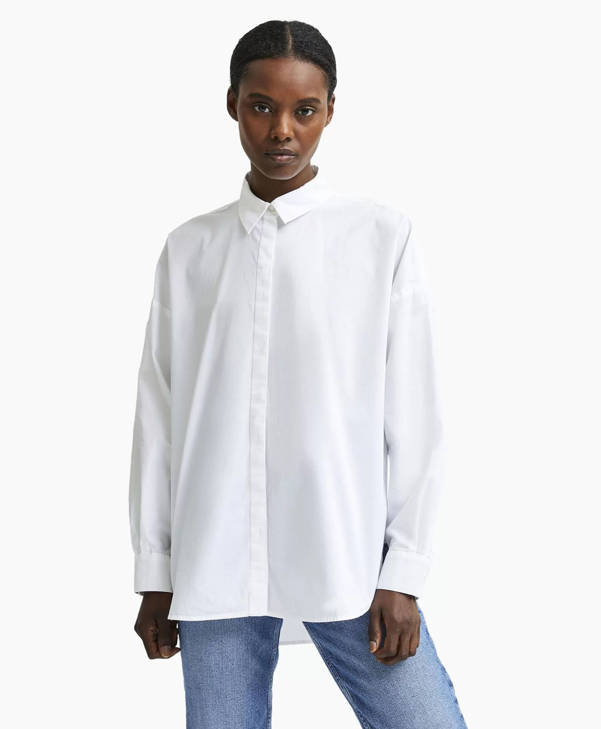 Camicia Elegante con Manica Lunga Hema - Bianco Puro e Design Noos per Donna