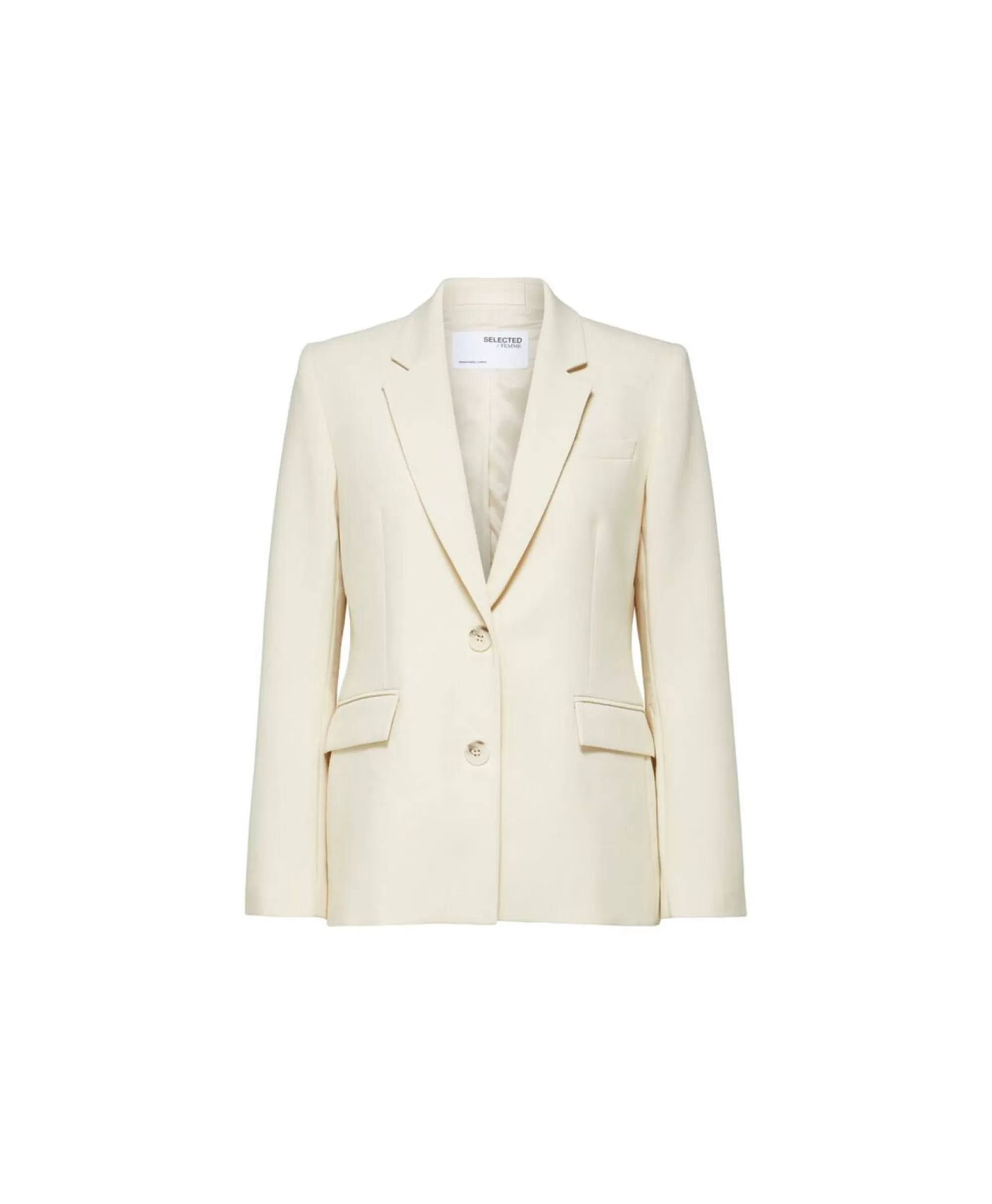 Giacca Elegante Selected Femme - Modello Classico Rita in Bianco Avorio, Taglio B Confezione Morbida