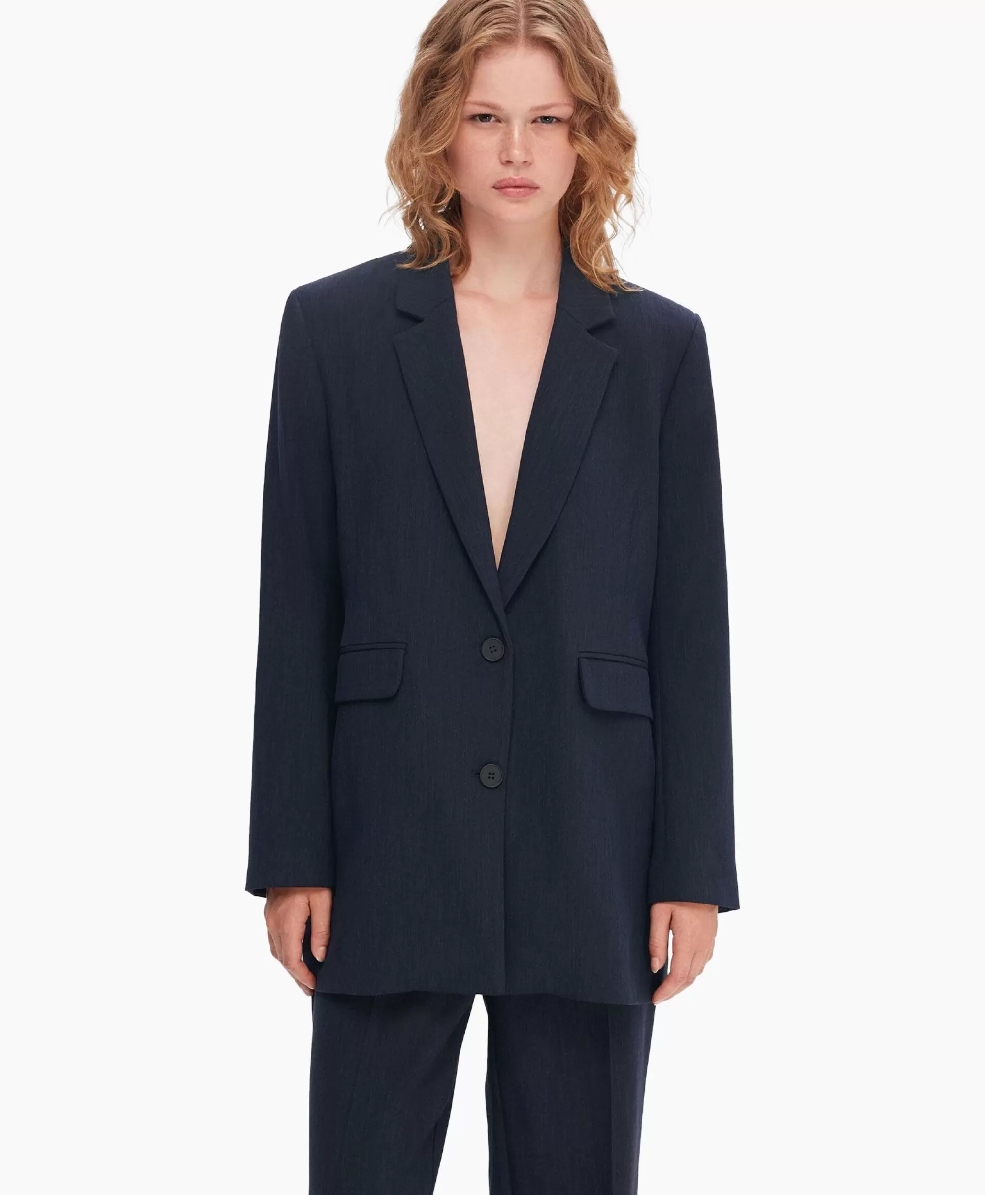 Giacca Elegante con Taglio Rilassato Rita LS di Selected FEMME - Blu Scuro Comoda Vestibilità