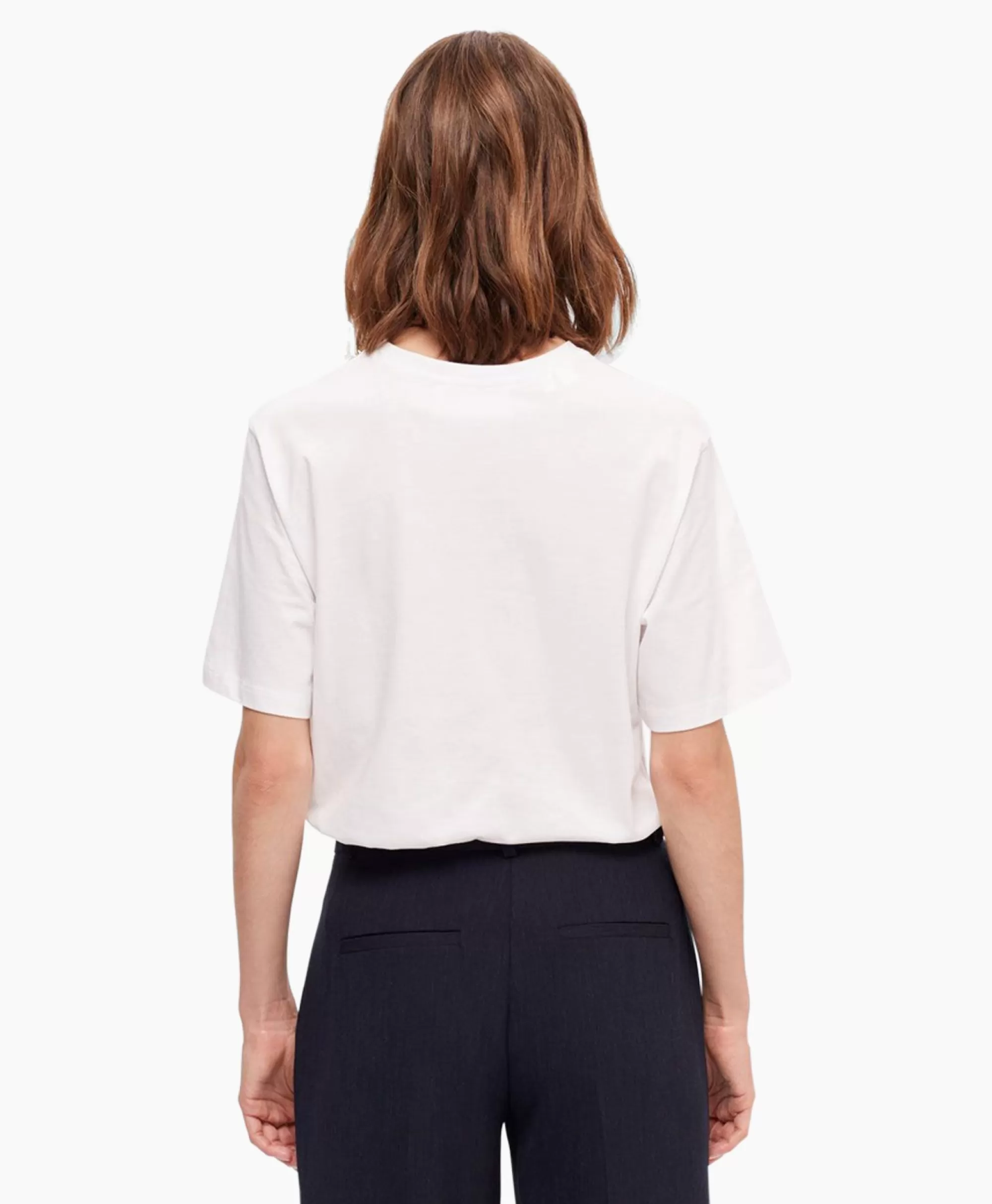 Vilja T-Shirt Donna Stampa Unica - Top Manica Corta in Cotone Bianco con Grafica Minimal, Taglio Confortevole per Stile Casual