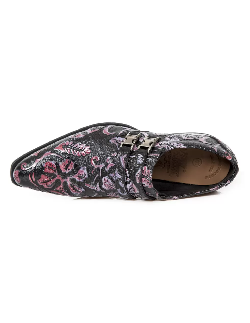 Stivaletti New Rock Newman M-2288-C24 - Scarpe Unisex in Pelle Verniciata con Borchie Metalliche, Stile Urbano per Motociclisti e Appassionati di Moda Alternativa