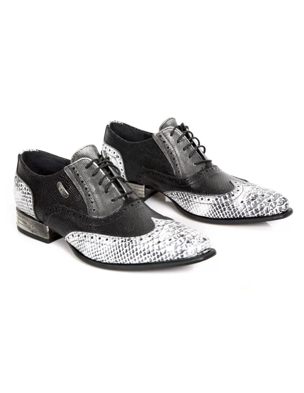 Scarpe New Rock Newman - Modello M-NW136 Stivali Stringati Urbani in Pelle, Colore C38
