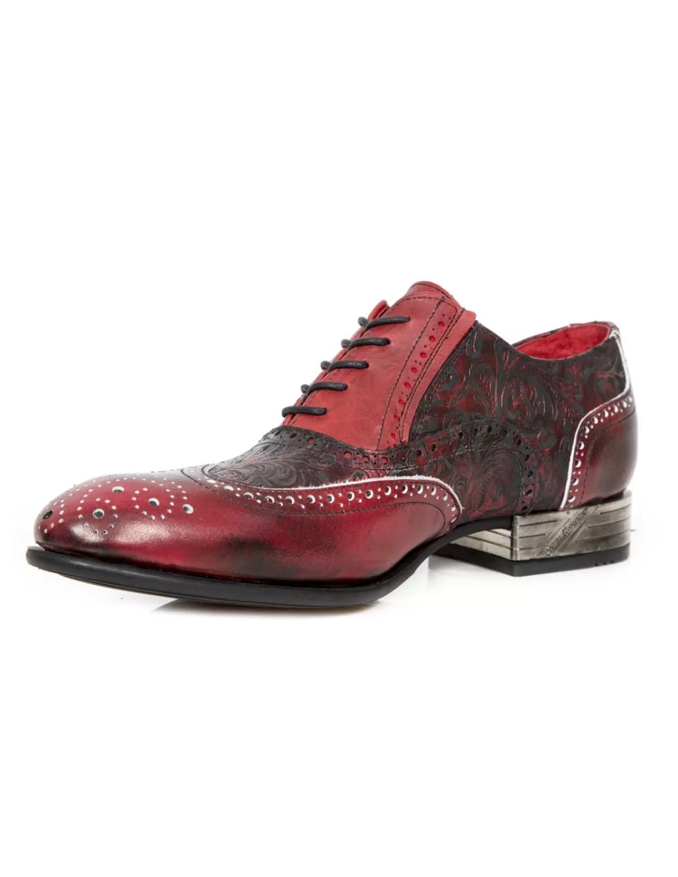 Scarpe New Rock Newman VIP96006-C10 - Stivaletti in Pelle con Borchie, Stile Grunge per Look Audaci