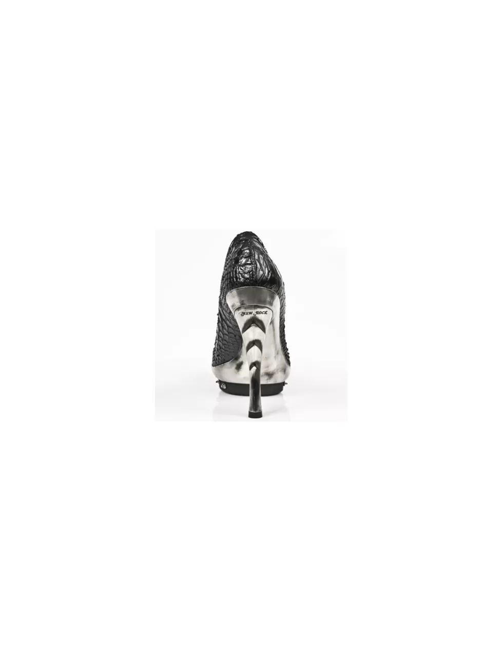 Scarpe con Tacco Alto New Rock - Modello Punk M-PUNK011-C13, Stile Edgy per Look Ribelli, Tacco Iconico in Design Alternativo