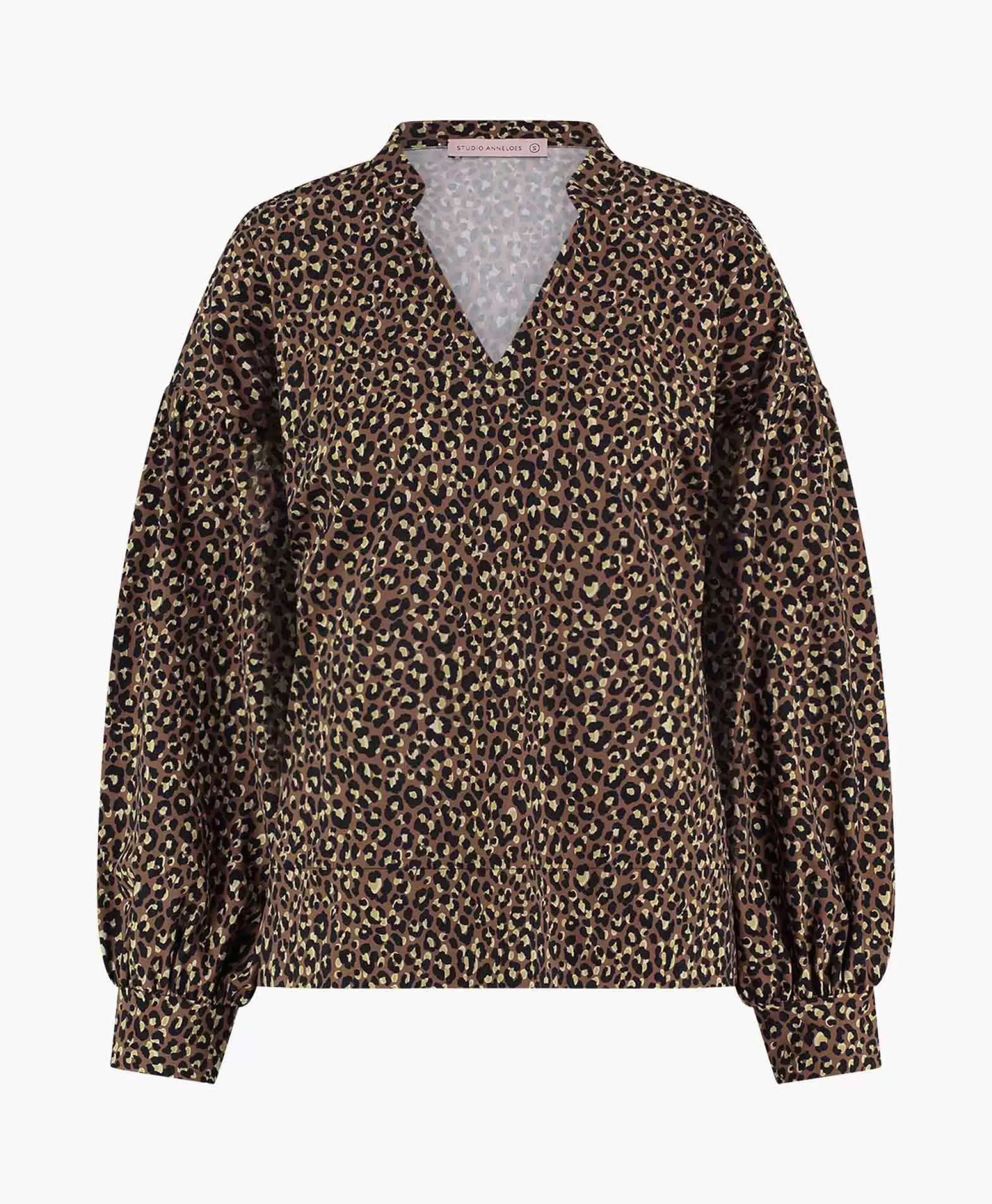 Magliette e Top Donna | Studio Anneloes: Julia Top con Motivo Leopardo in Marrone Chiaro
