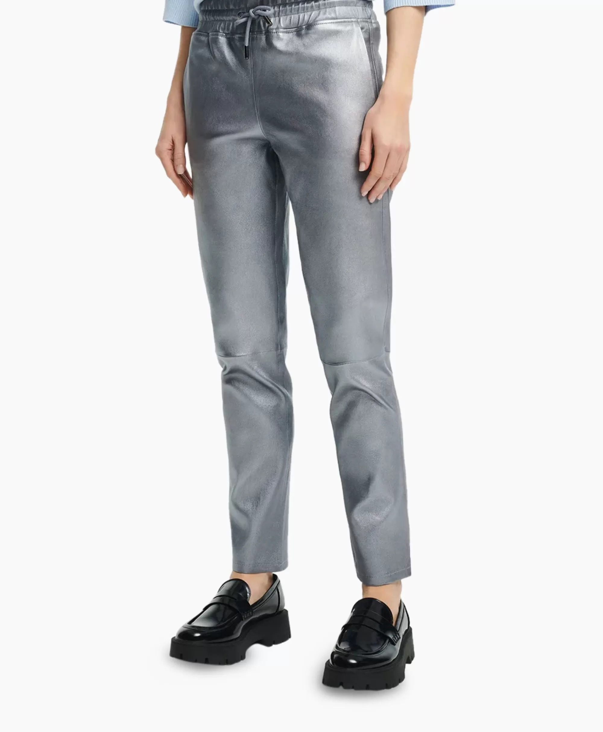Pantalone Naomi Designato da Arma - Elasticizzato con Tessuto Plonge in Argento Metallocizzato per Massimo Comfort