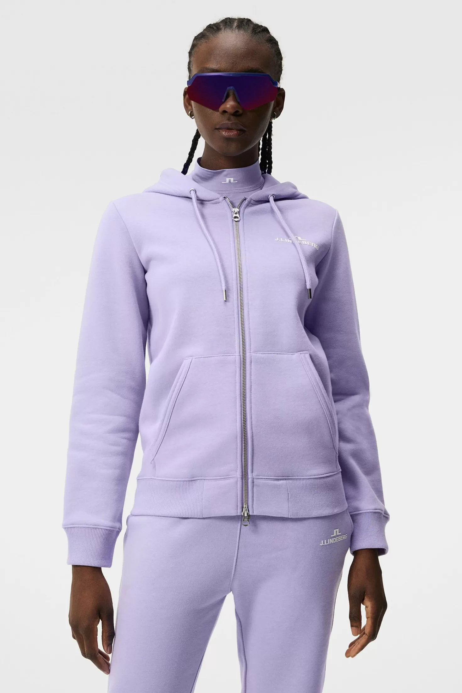 J.Lindeberg Cappuccio Zip Alpha W - Felpa con Zip Premium a Prezzo Accessibile