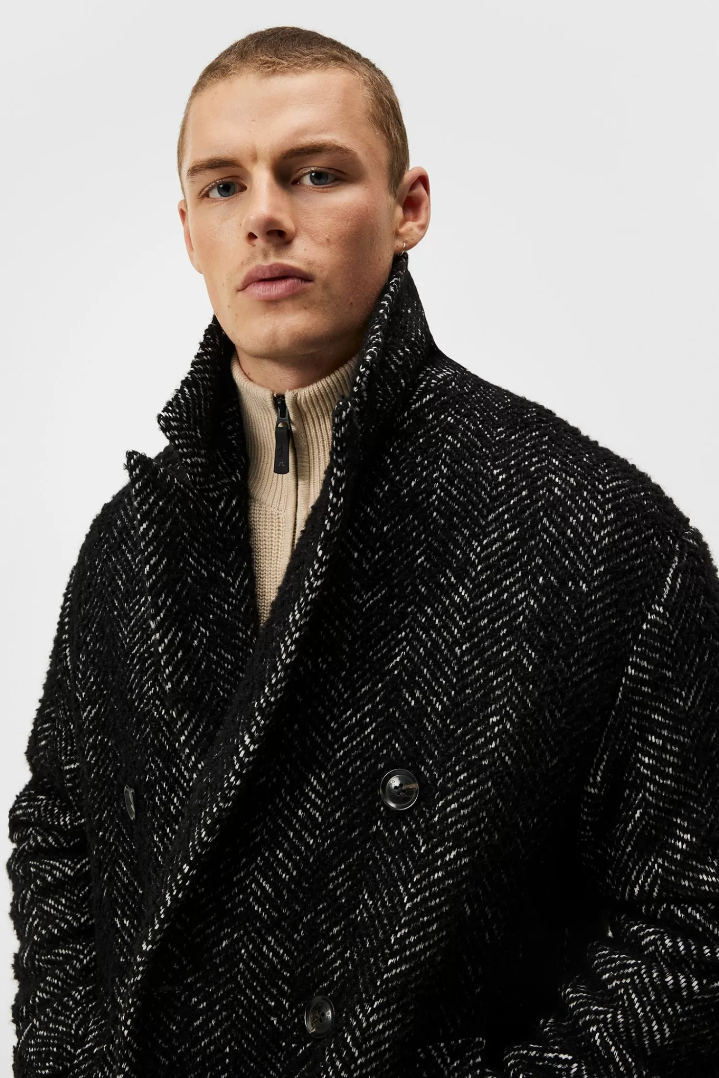 Giacca Uomo Willy Spina di Pesce - Cappotto Elegante J.Lindeberg con Design Moderno - Tessuto Premium Autunno/Inverno 2023 - Stile Urbano Raffinato