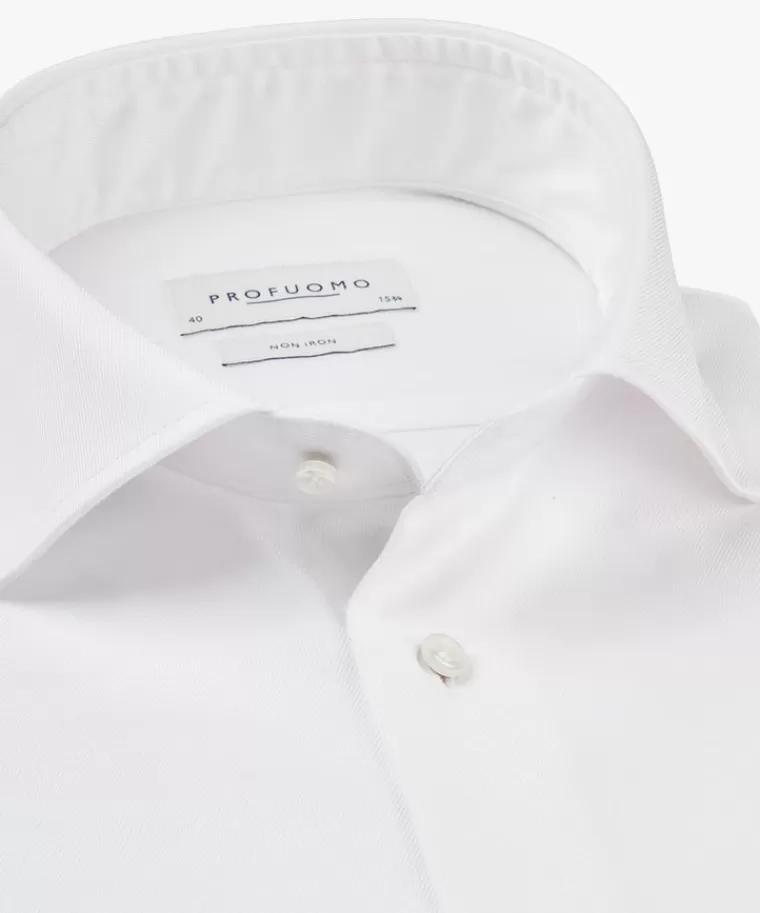 Profuomo: Camicia Oversize Bianca in Tessuto Twill Doppio Fili - Offerta Lampo con Tocco Brillante