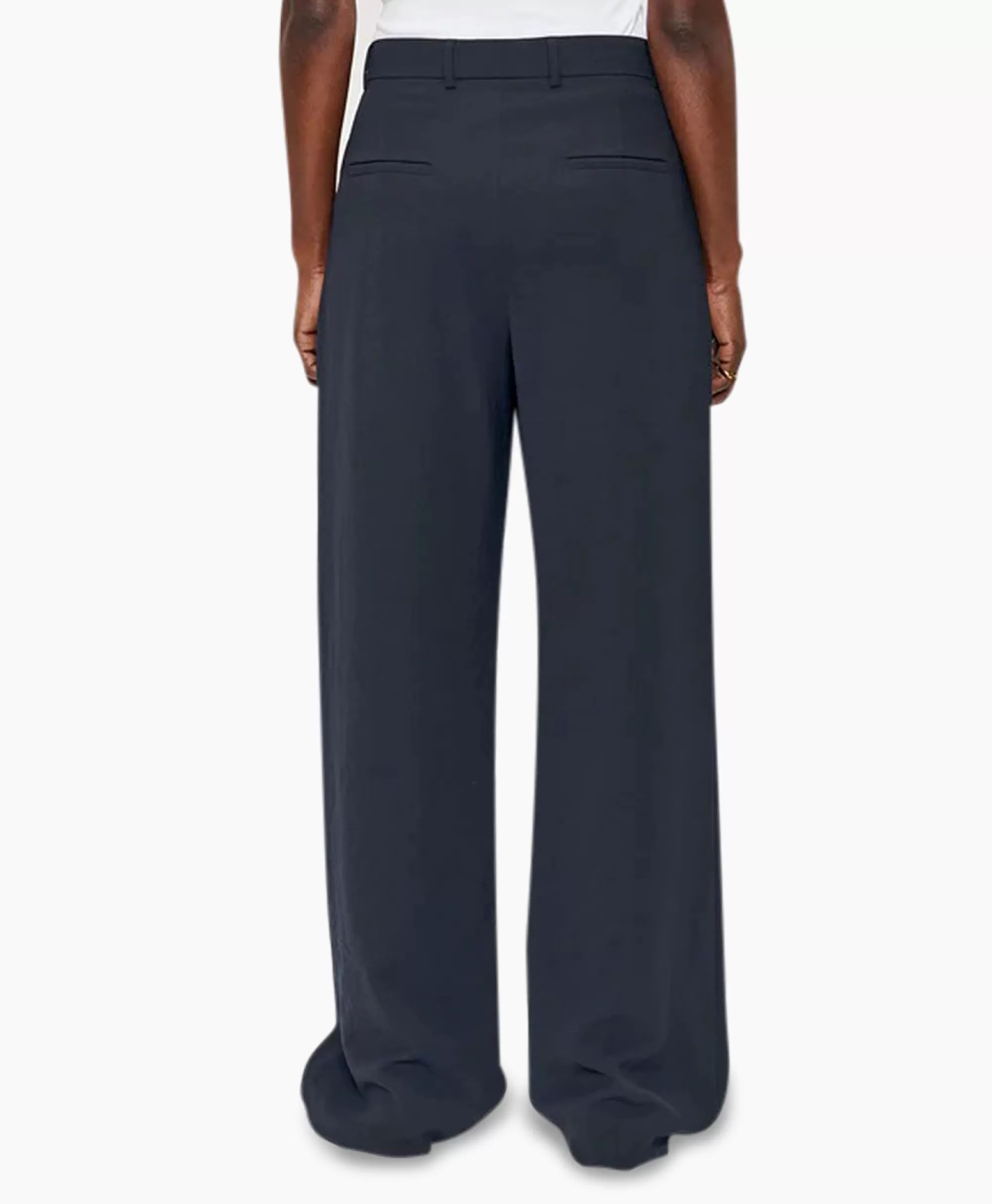 Zenggi Pantaloni Eleganti con Piega A Vita Ampia - Blu Notte Versatile per Look Casual e Raffinato