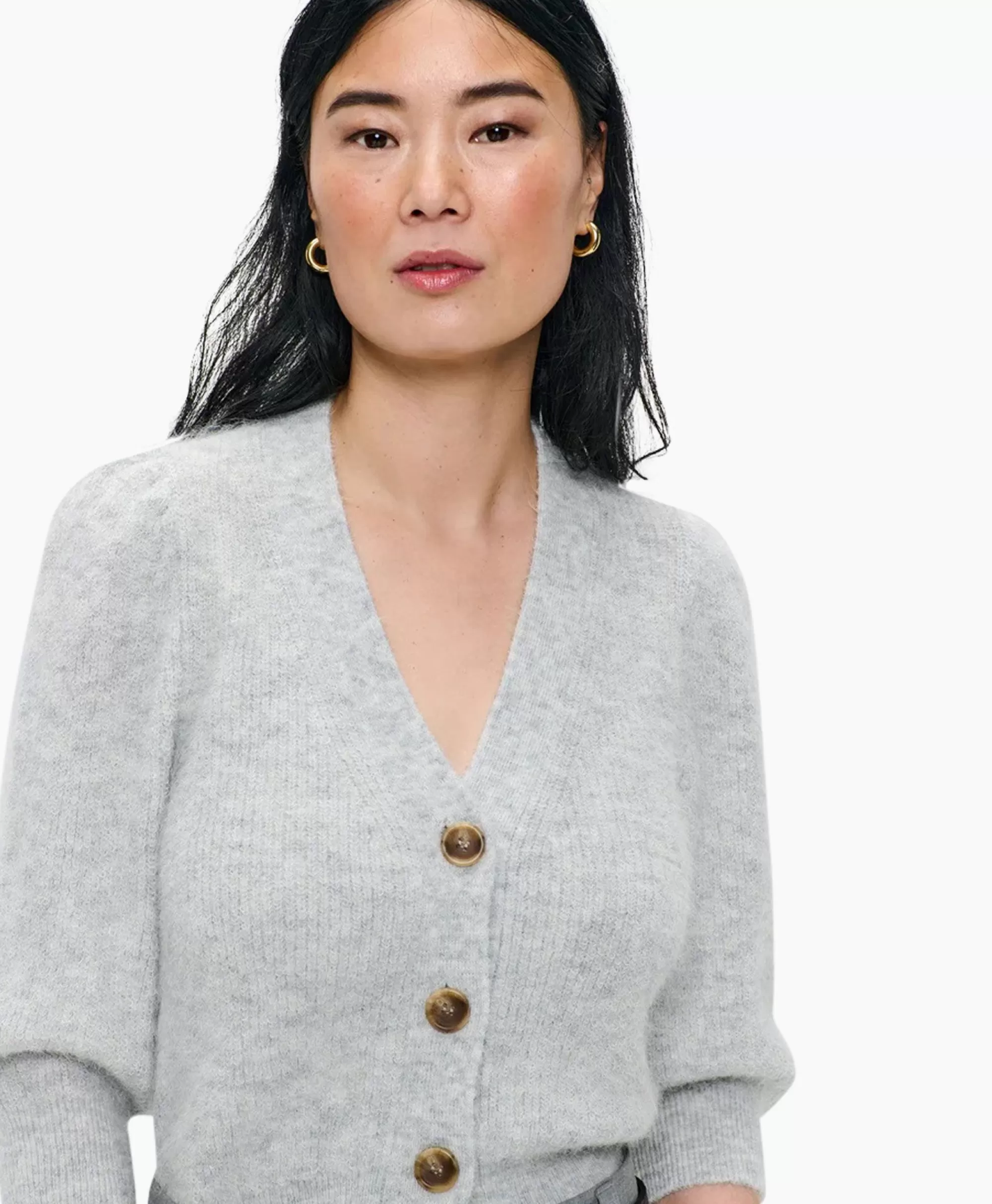 Gilet Crop Zenggi con Maniche a 3/4 - Grigio Cenere per Look Minimal Chic