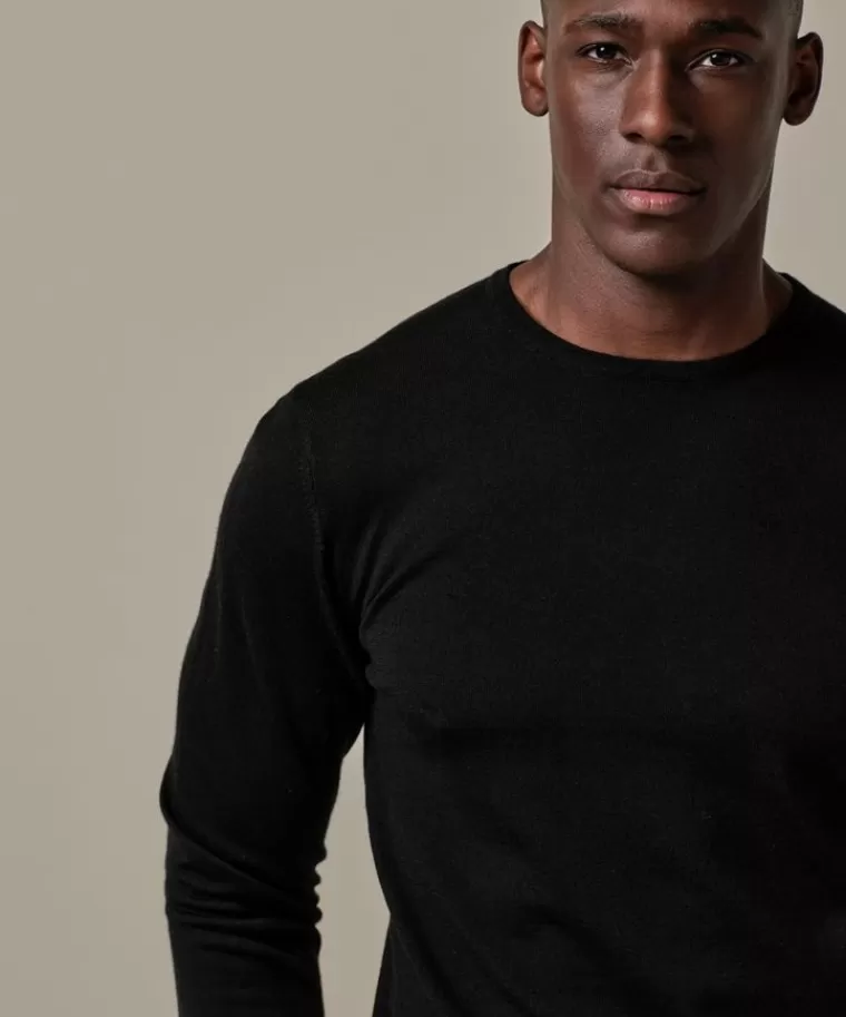Maglione Profuomo in Lana Merino Morbida - Nero, Offerta Lampo per Look Invernale Elegante

(：，
